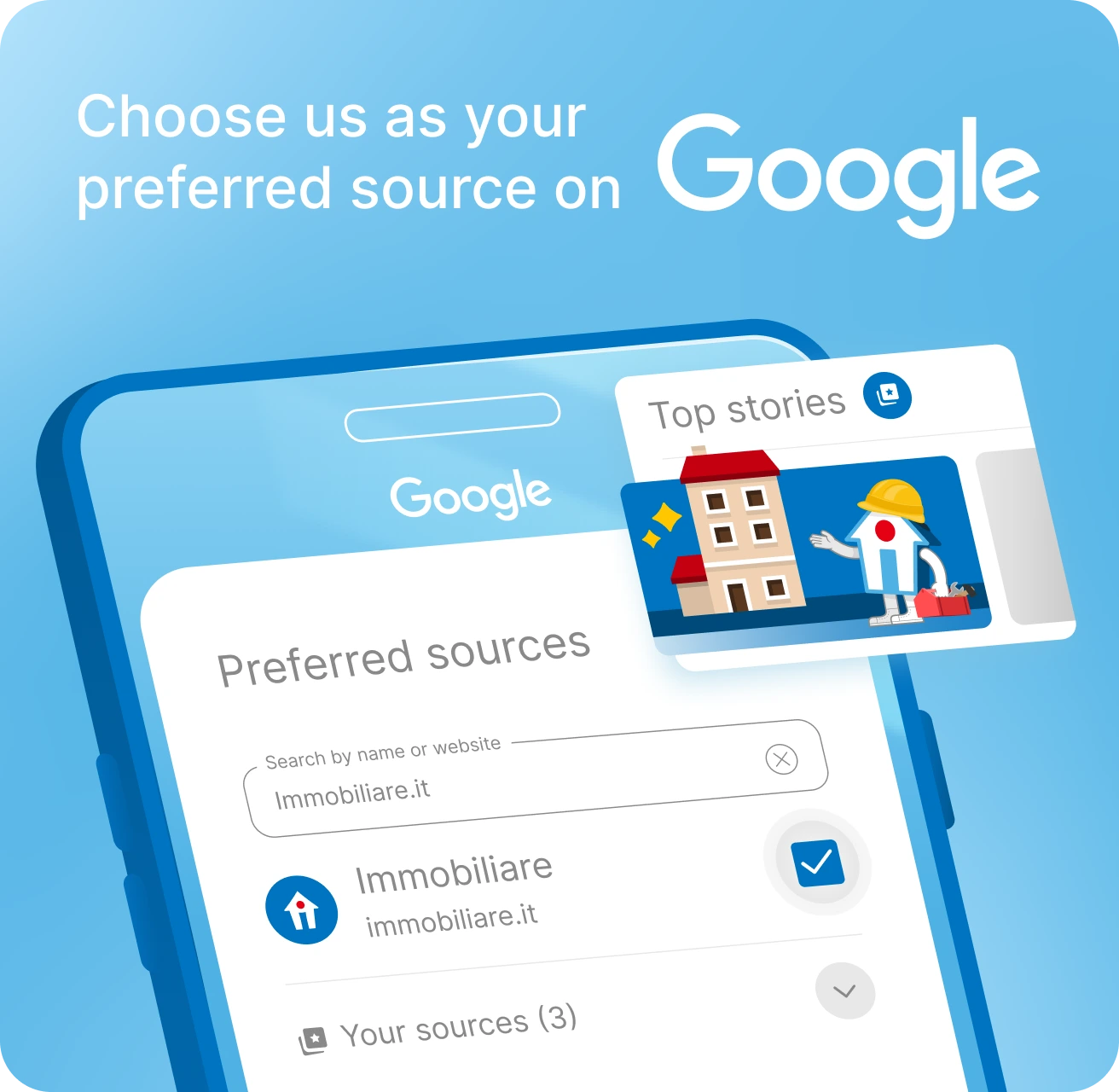 Scegli Immobiliare come fonte preferita su Google