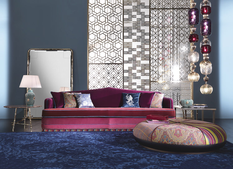 The sofa from the Amina line by Etro Home Interiors