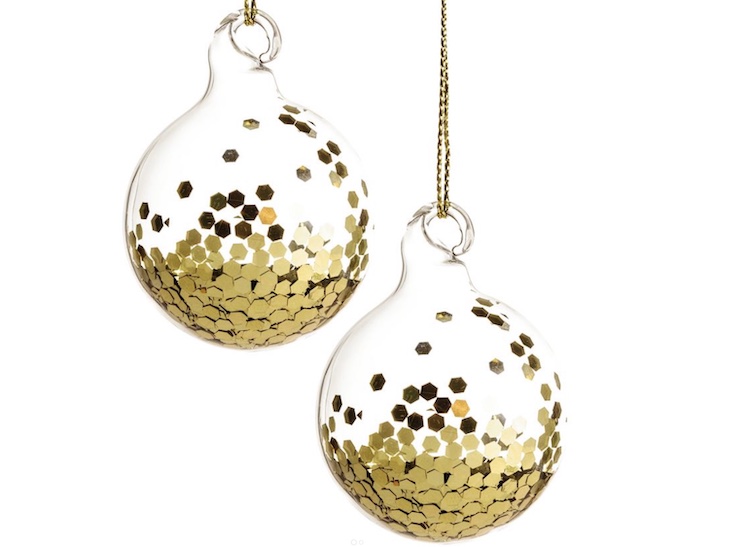 Decorazioni per l'albero di Natale 2021, le palline dorate di H&M