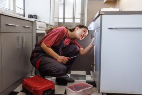 donna con cacciavite sistema casa