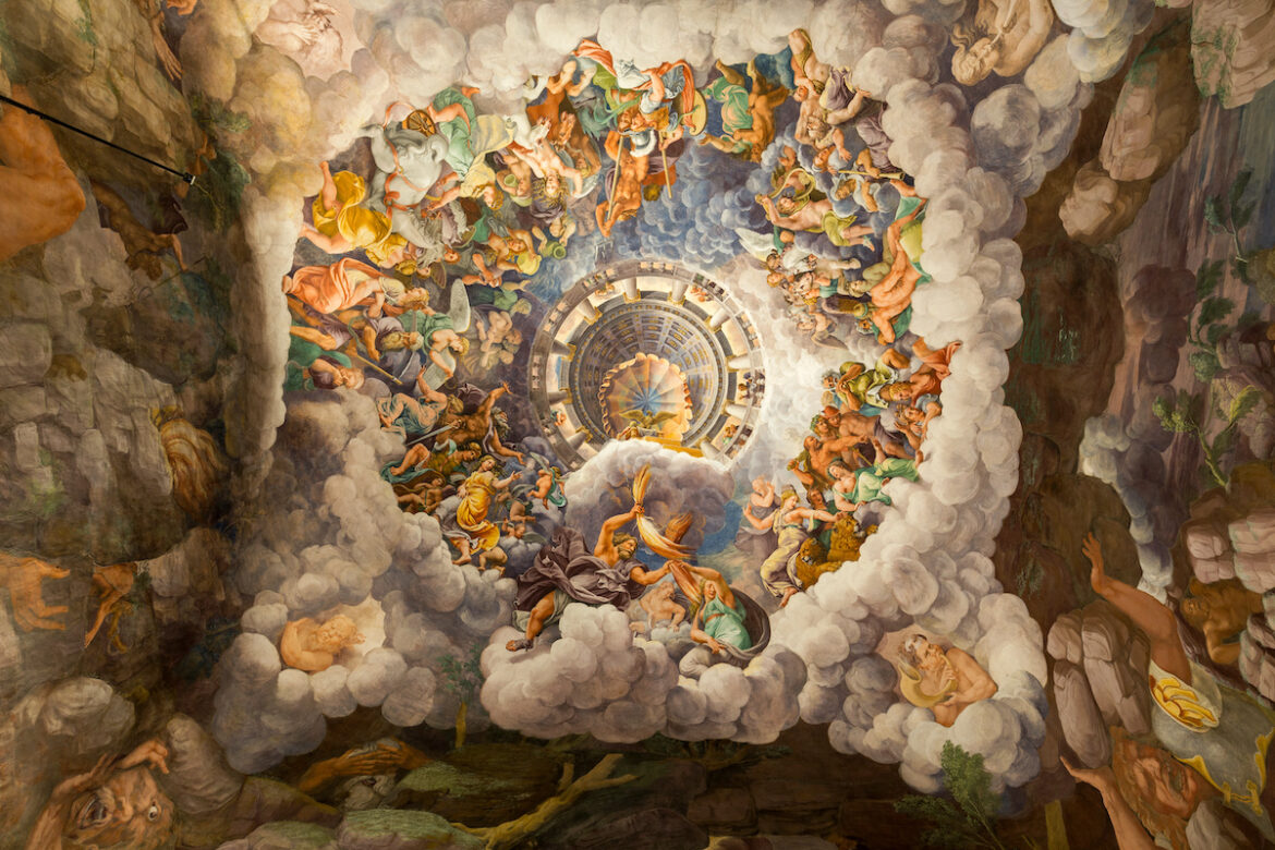 Gli affreschi sul soffitto di Palazzo Te a Mantova