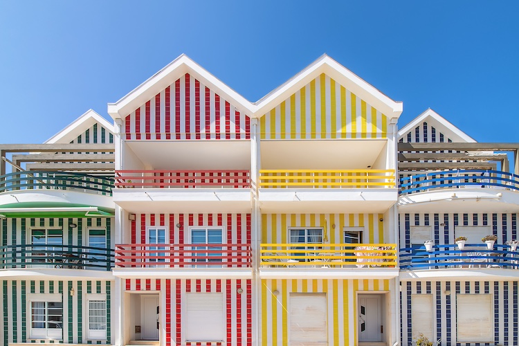 Casas coloridas em Aveiro, Portugal