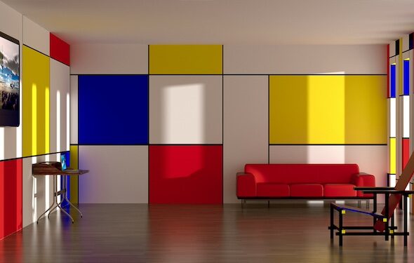 salone moderno colori primari