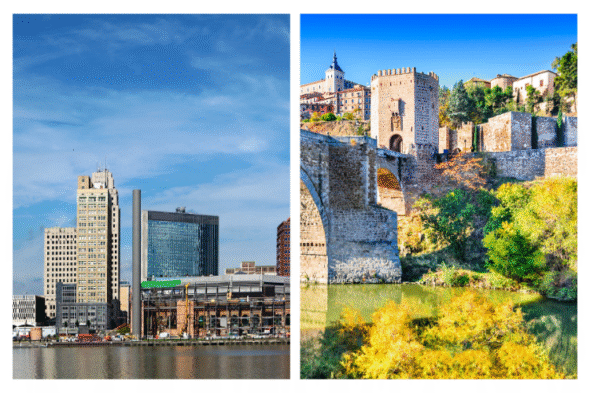 Toledo in Ohio e Toeldo in Spagna